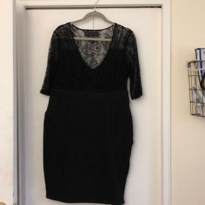 black 3/4 sleeve black lace dress size XL